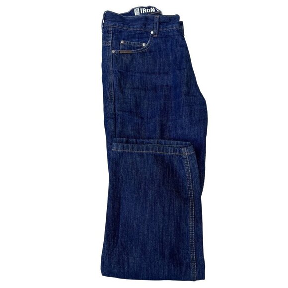 Iron Workers Mens USA 36 Blue Denim Work Jeans Reinforced Mesh Motorcycle Jeans - Picture 8 of 16